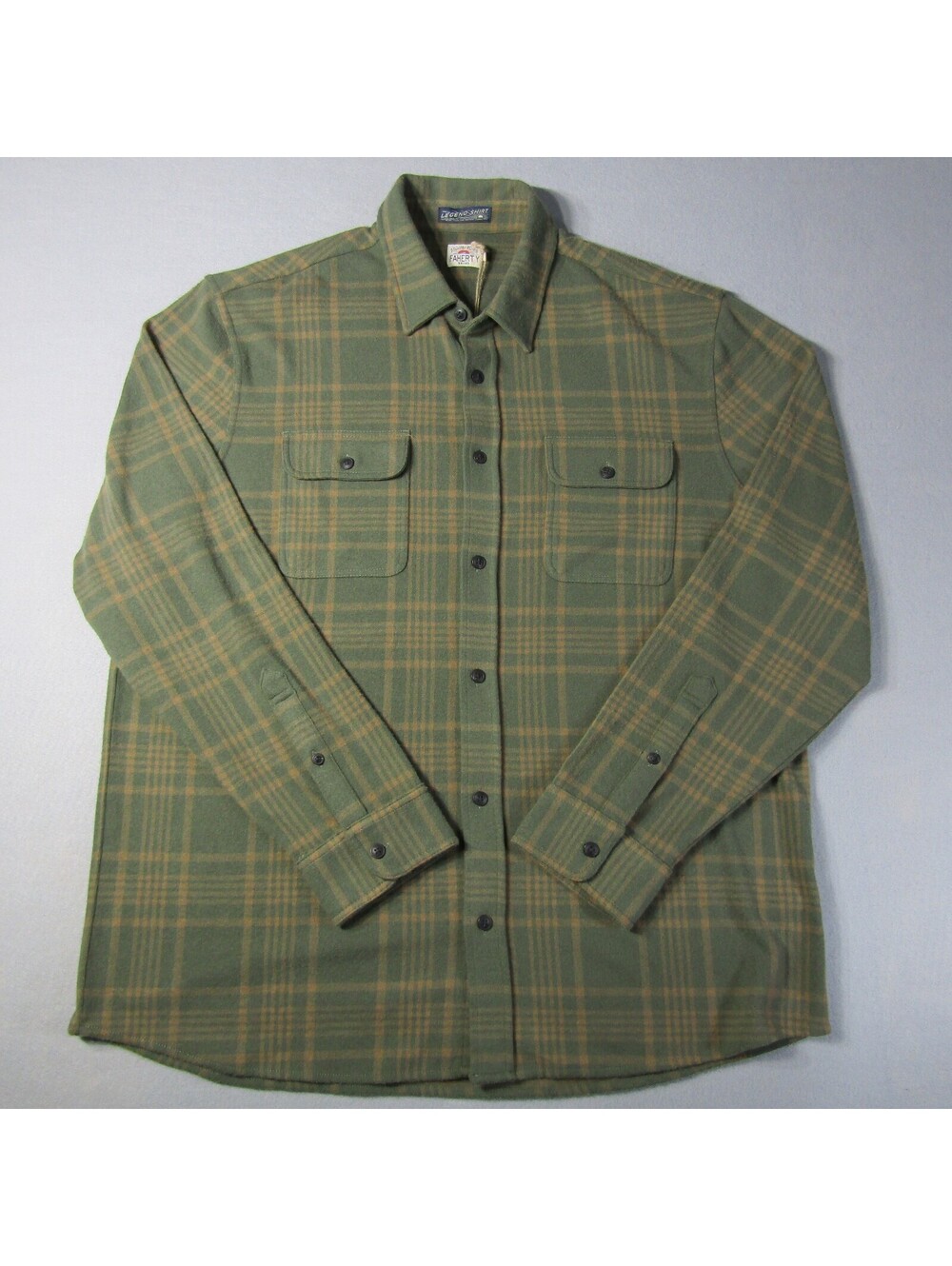 NWT Faherty Legend Sweater Shirt Men's XXL WVP-Woodland Olive Plaid